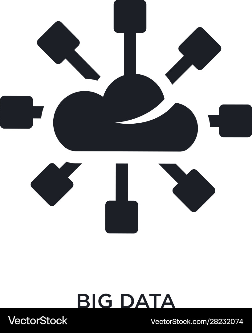 Black big data isolated icon simple element from Black big data isolated icon simple element from vector image