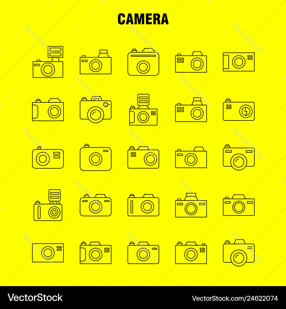 Camera line icon for web print and mobile uxui vector image