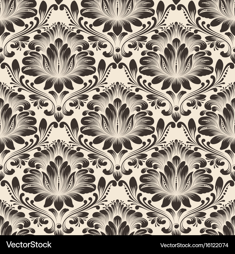Damask seamless pattern background Vector Image