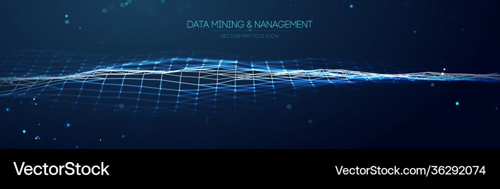 Data mining and management flow banner Data mining and management flow banner vector image