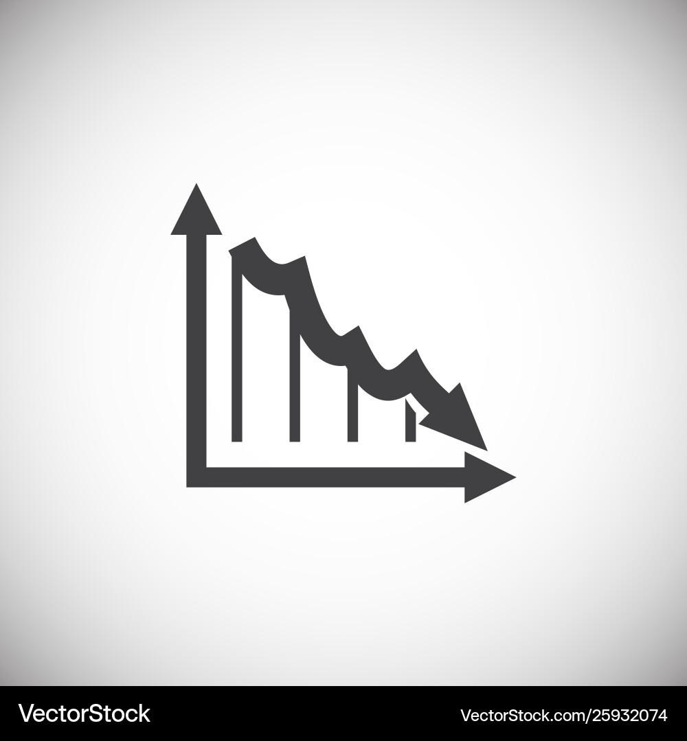 Down chart icon on background for graphic and web Down chart icon on background for graphic and web vector image