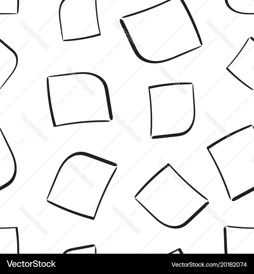 Hand drawn squares frame box seamless pattern vector image
