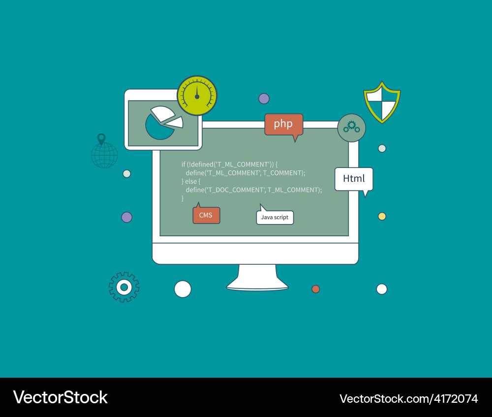 Icons for programming workflow Vector Image