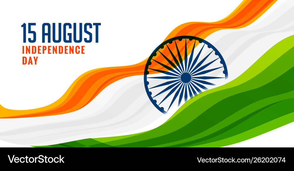 Indian independence day concept with wavy flag Indian independence day concept with wavy flag vector image