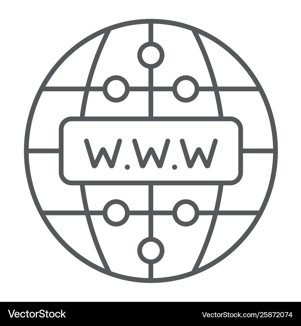 Internet thin line icon website and globe Internet thin line icon website and globe vector image