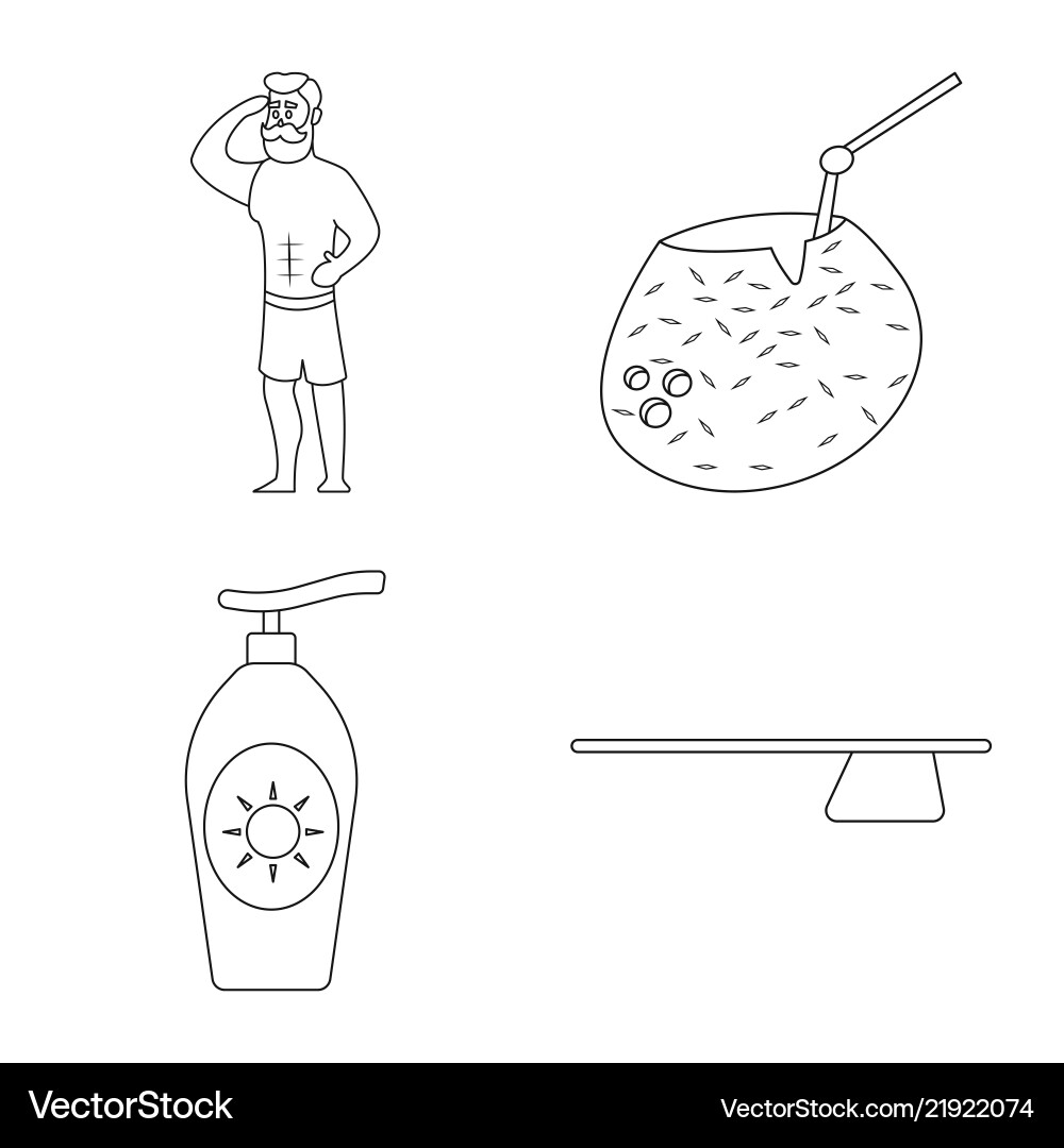 Isolated object of pool and swimming icon Isolated object of pool and swimming icon vector image