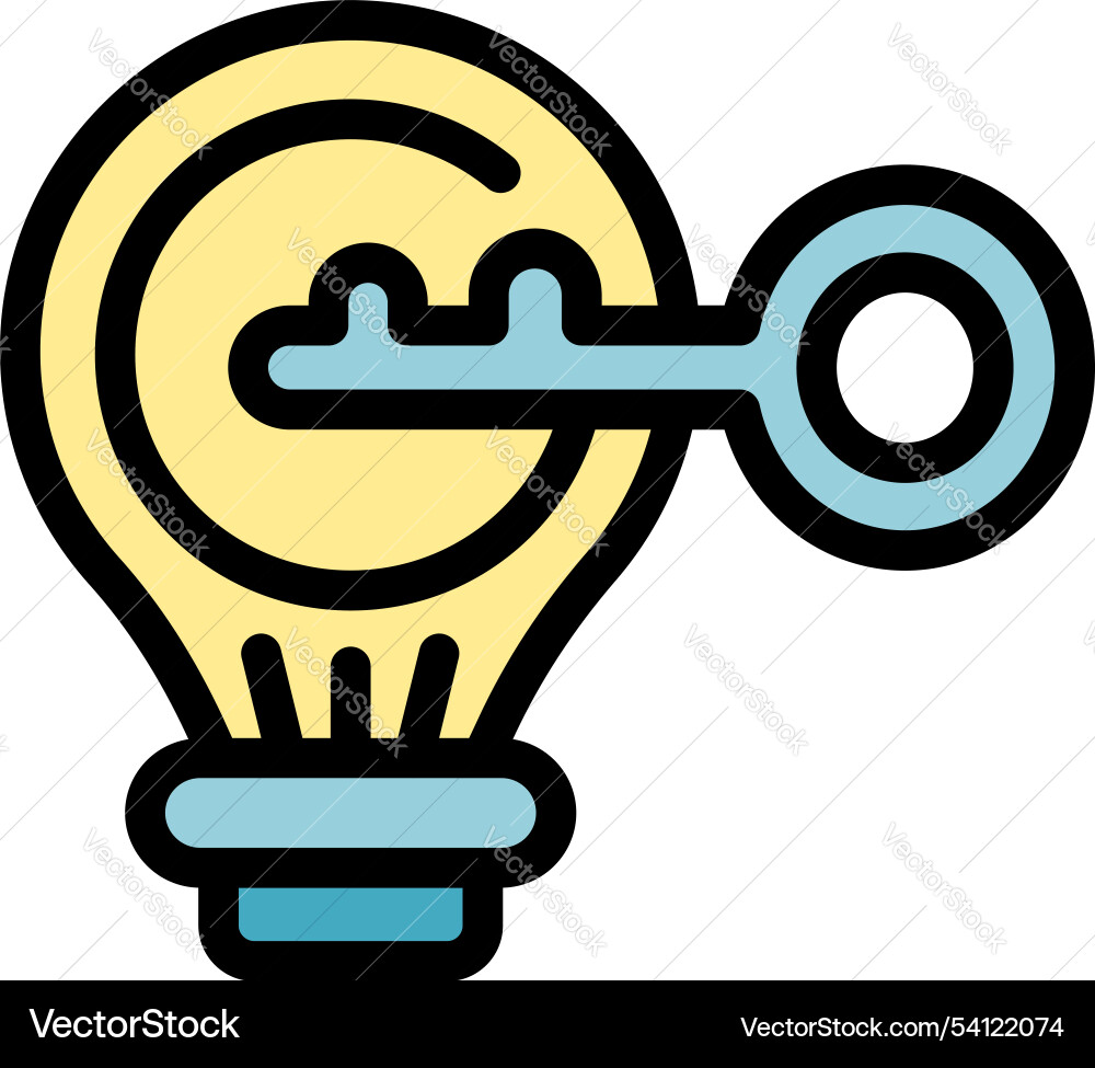Key unlocking light bulb representing problem Key unlocking light bulb representing problem Vector Image