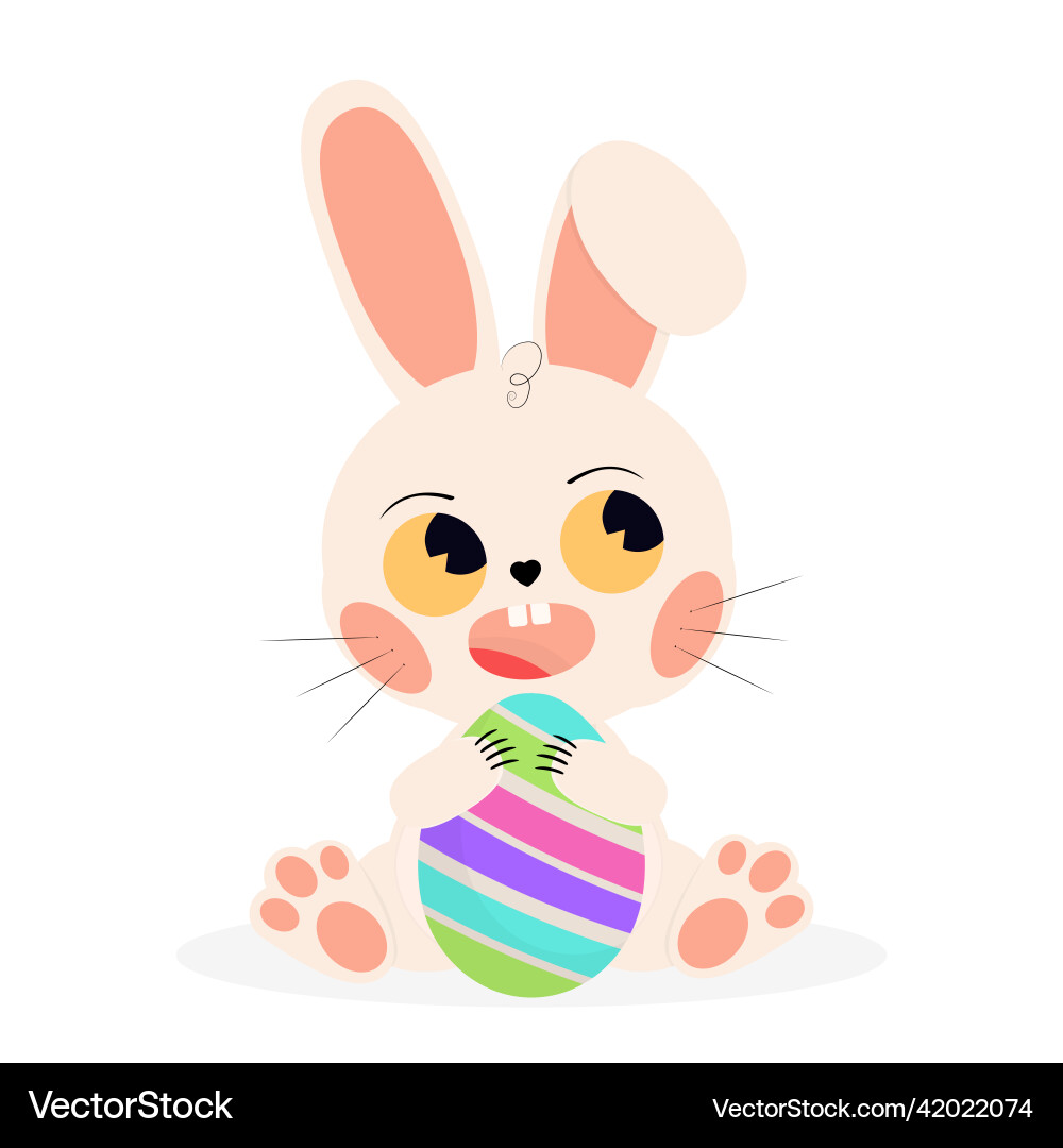 Osterhase mit Ei auf weißem Hintergrund Osterhase mit Ei auf weißem Hintergrund vektorbild