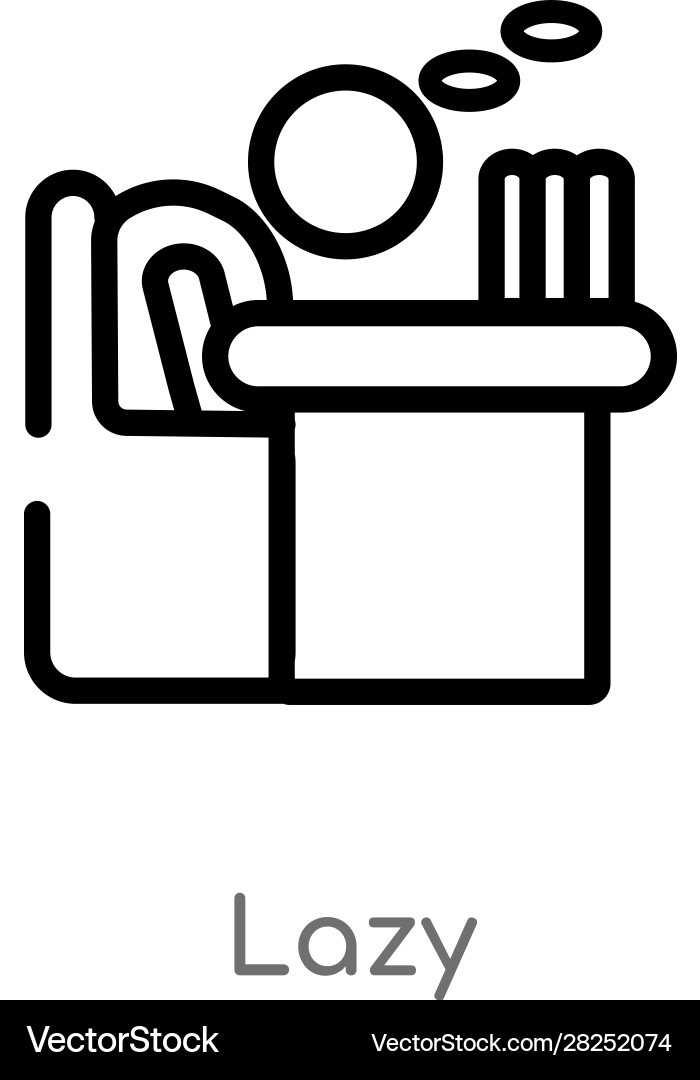 Outline lazy icon isolated black simple line vector image