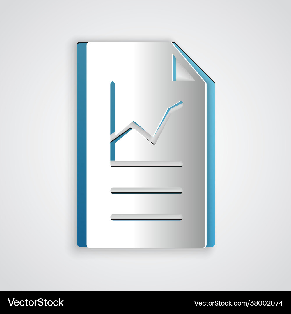 Paper cut document with graph chart icon isolated Paper cut document with graph chart icon isolated vector image