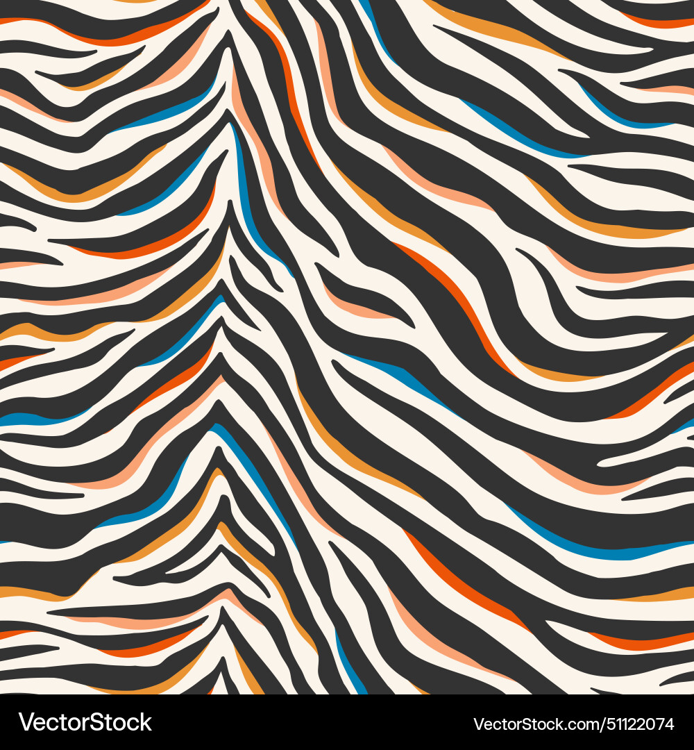 Seamless abstract pattern featuring a zebra Vector Image