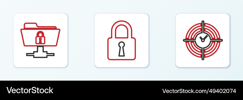 Set line time management ftp folder and lock Set line time management ftp folder and lock Vector Image