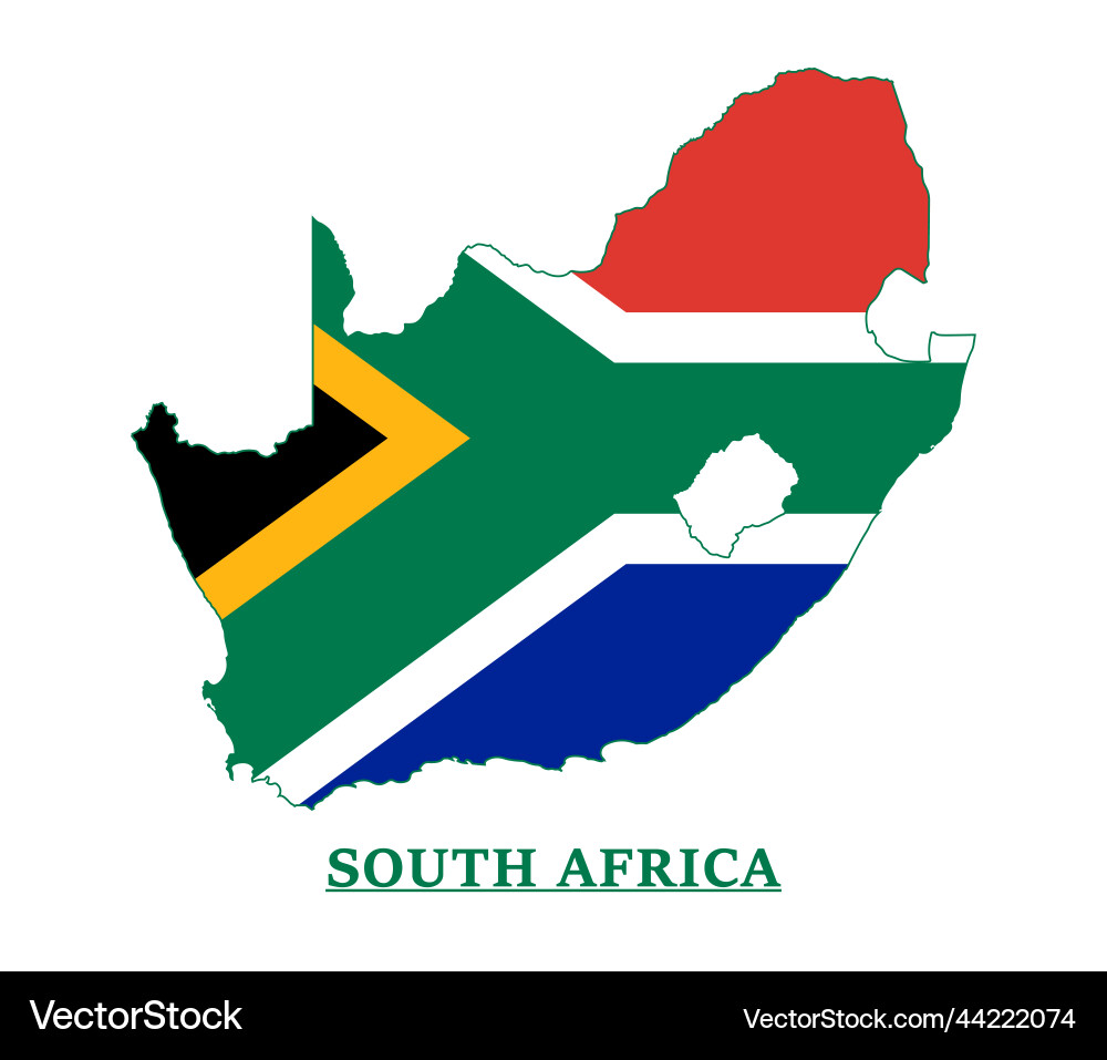 South africa national flag map South africa national flag map vector image