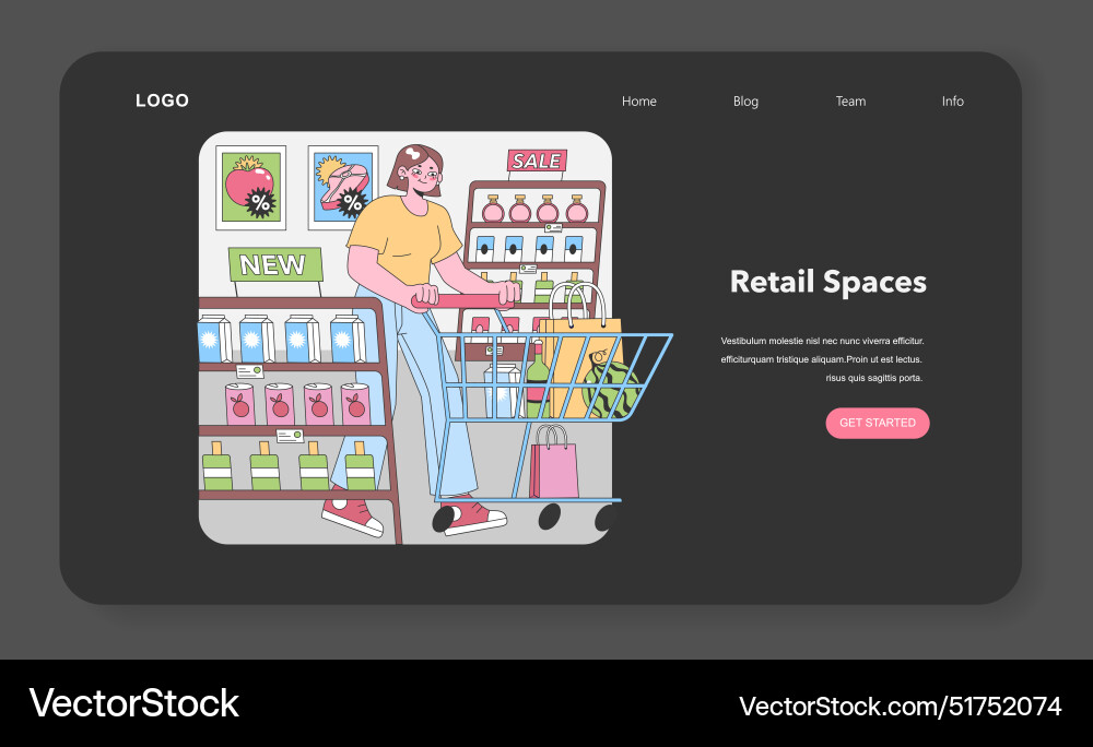 Supermarket savvy shopper flat Supermarket savvy shopper flat vektorbild