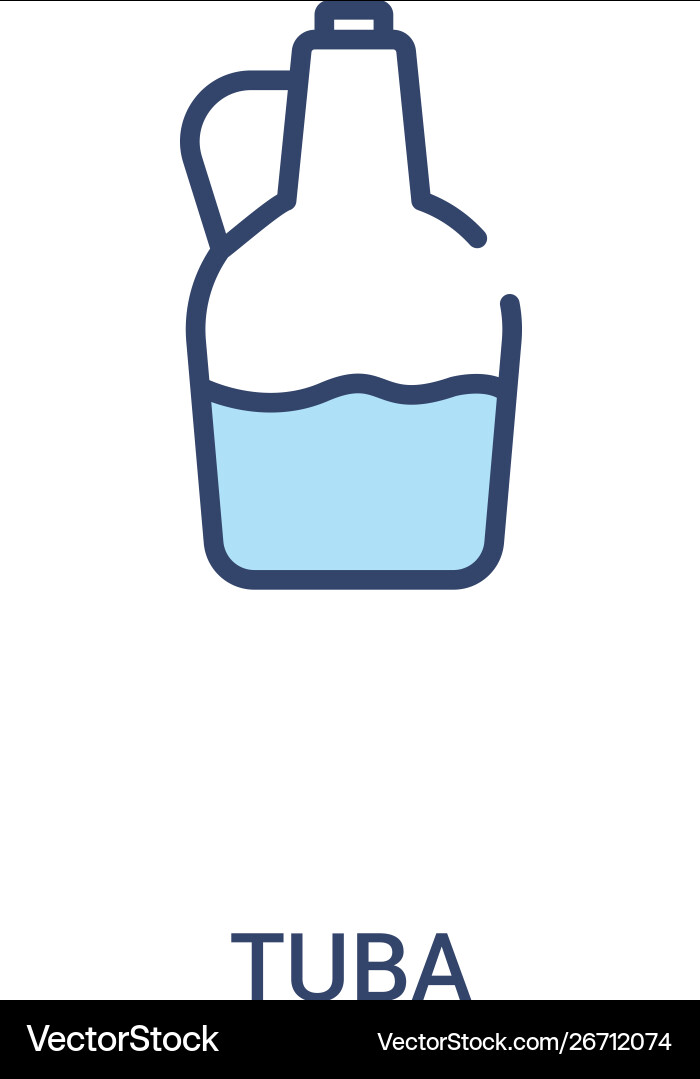 Tuba concept 2 colored icon simple line element Tuba concept 2 colored icon simple line element Vector Image