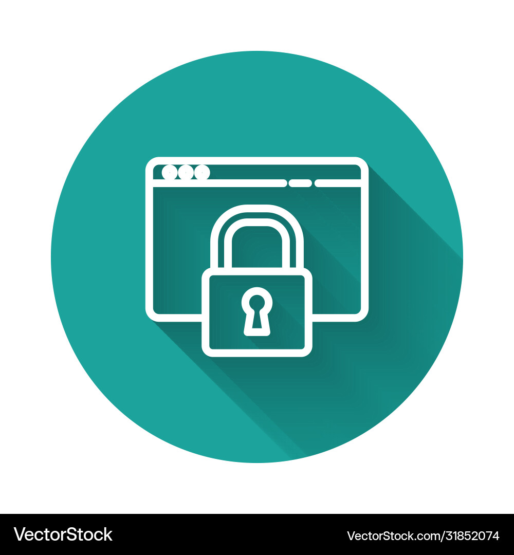 White line secure your site with https ssl icon White line secure your site with https ssl icon vector image