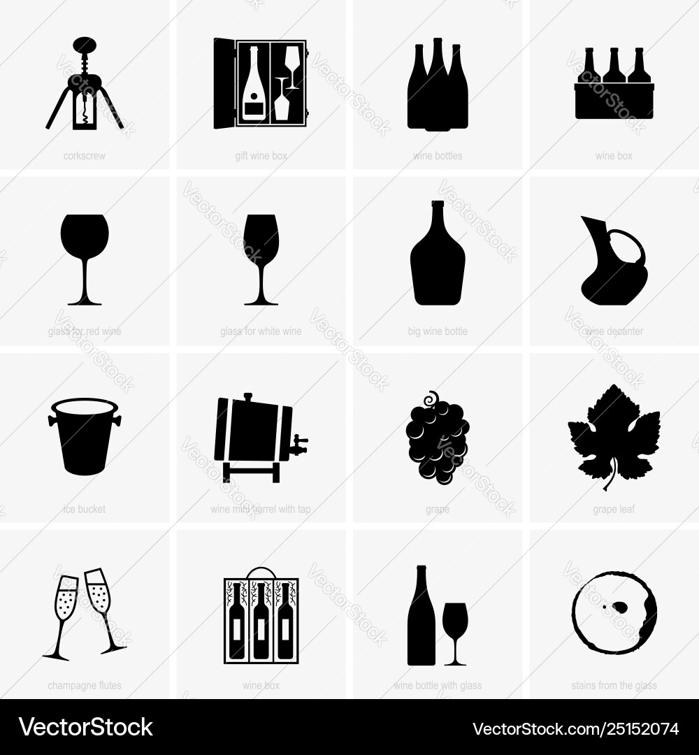 Wine and winery objects vector image