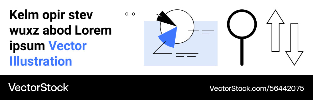 Abstract data visualization with pie chart Abstract data visualization with pie chart vector image