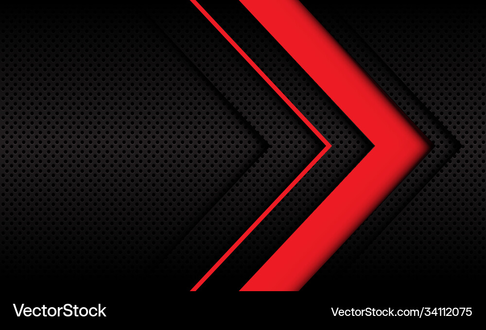 Abstract red arrow direction on dark circle mesh Abstract red arrow direction on dark circle mesh vector image