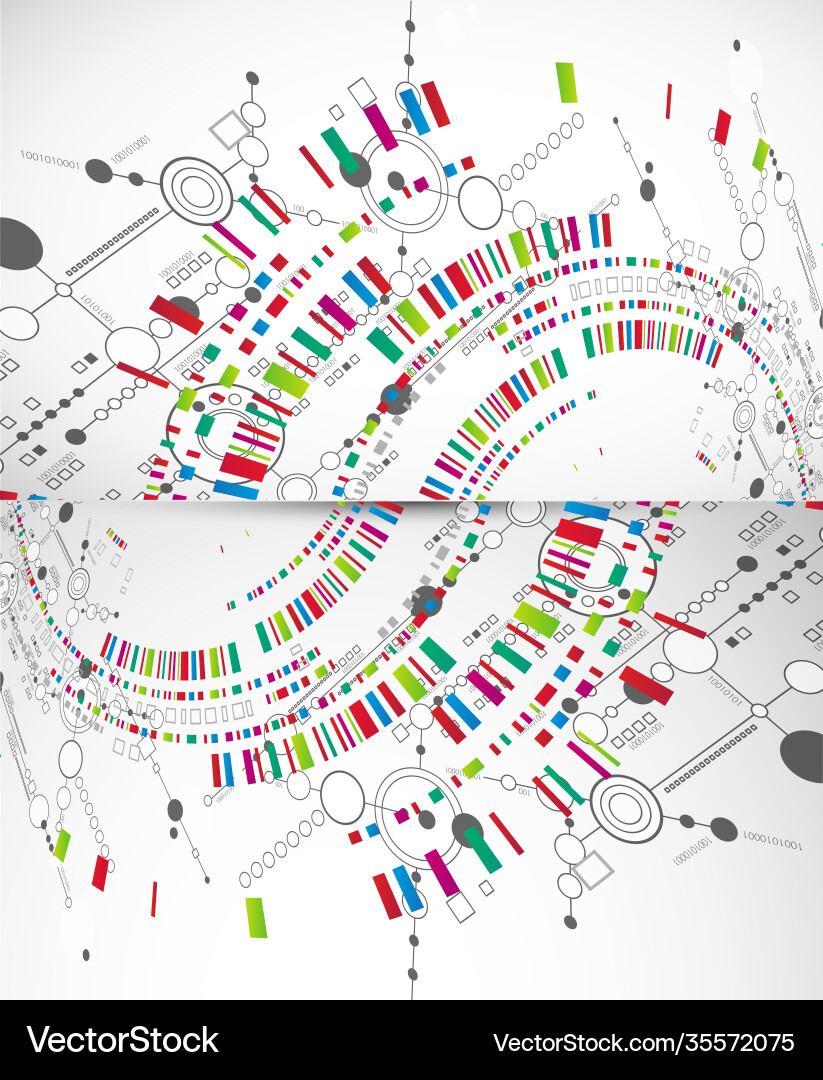Abstract technological background with various vector image