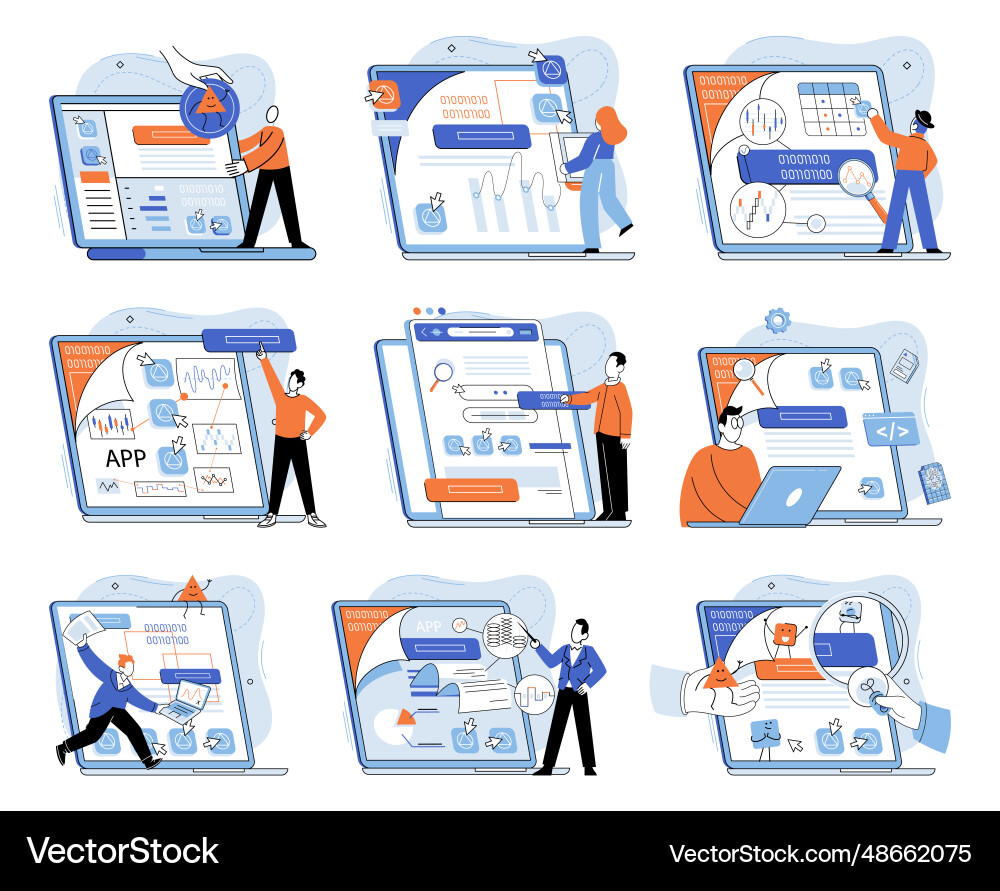 Application testing metaphor software Application testing metaphor software vector image
