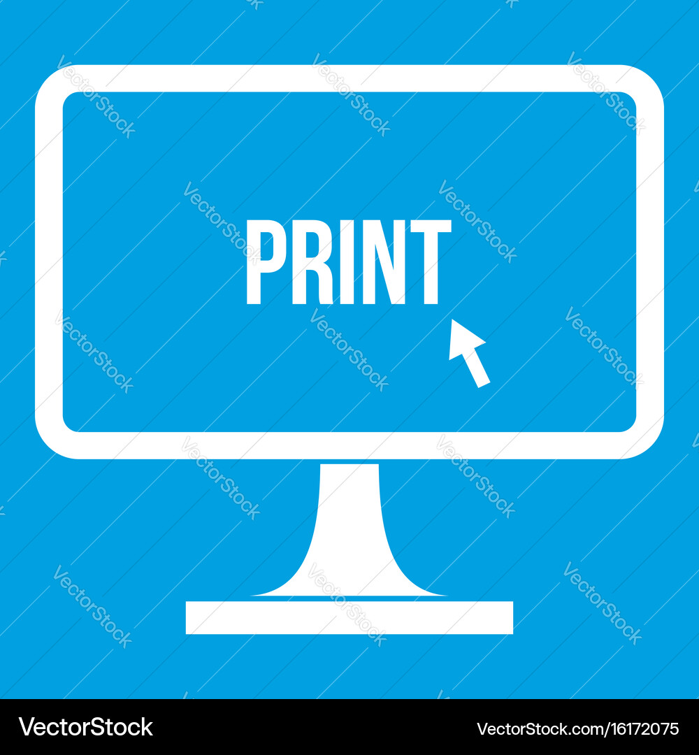 Computer Monitor Print Icon vector image