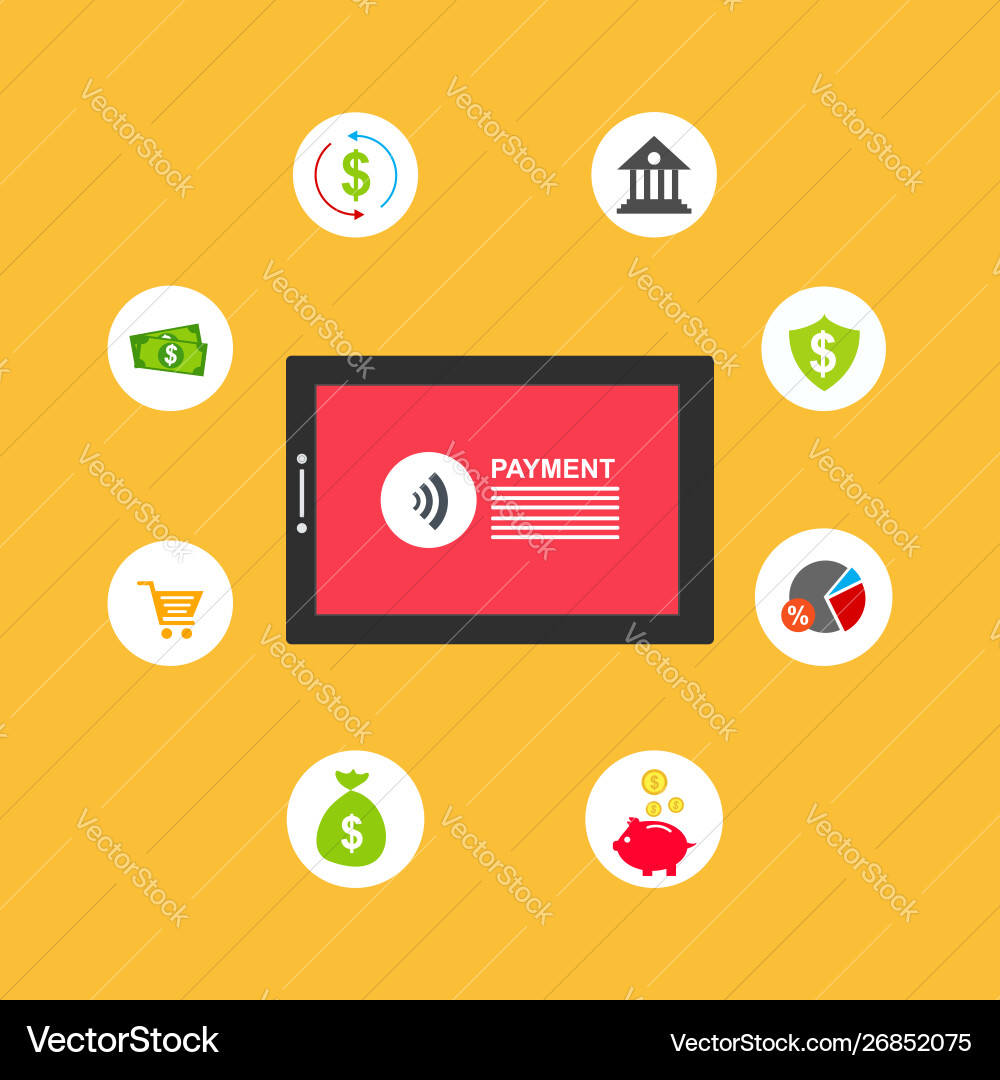 Concept online and mobile payments for web page Concept online and mobile payments for web page vector image