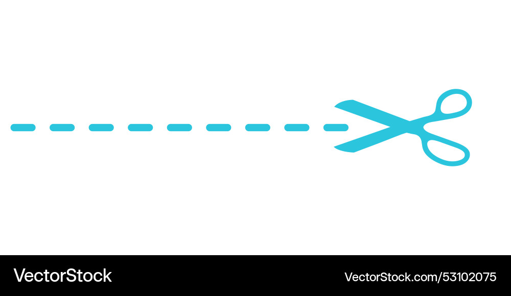 Cutting line and scissors design element isolated Cutting line and scissors design element isolated vector image