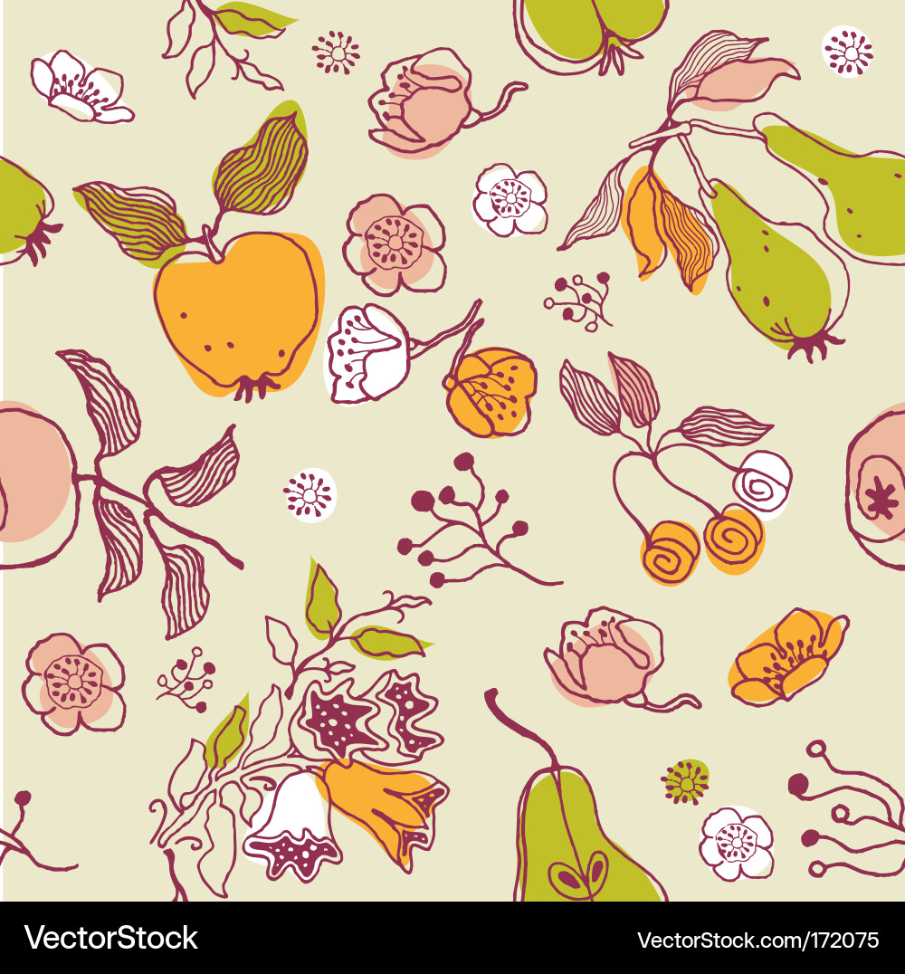 Floral Seamless Pattern - Spring Blooms Vector Image