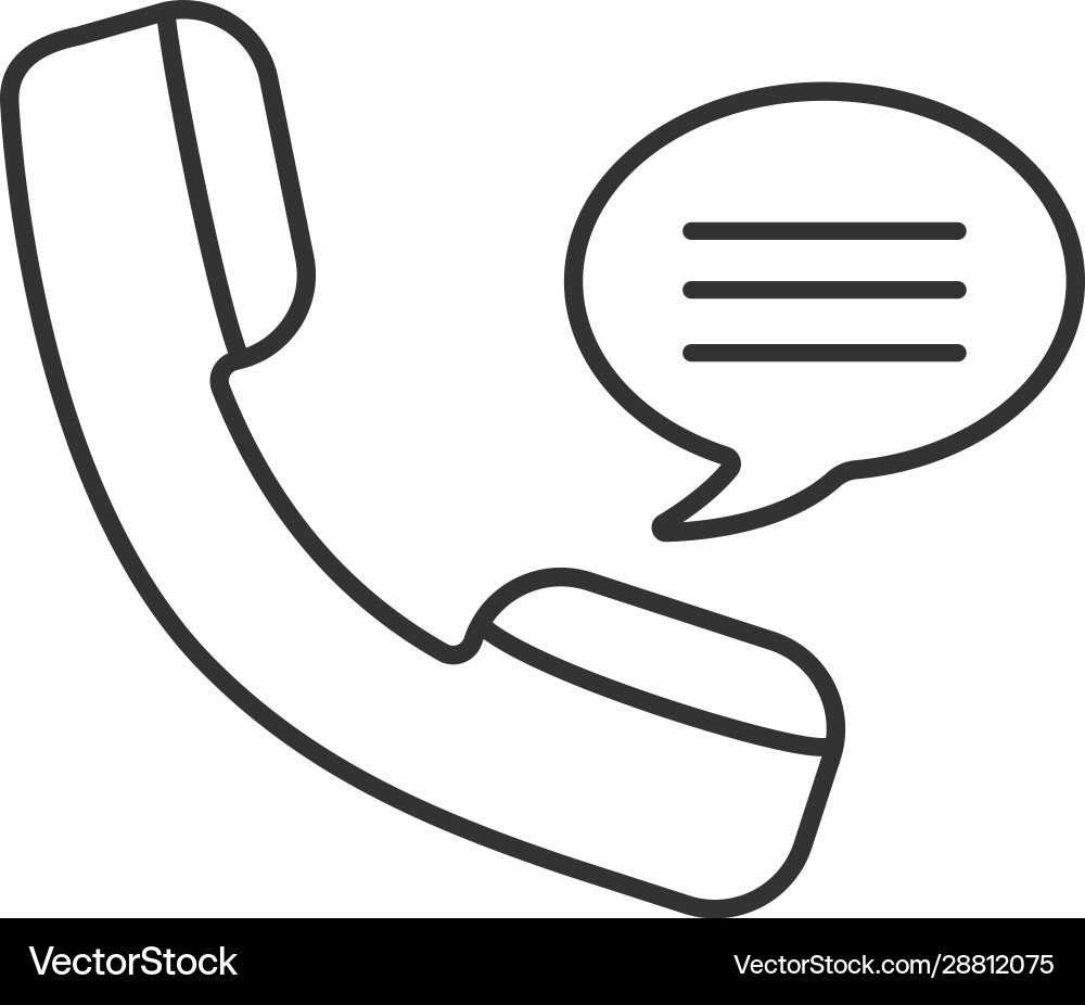 Handset with speech bubble linear icon Handset with speech bubble linear icon vector image
