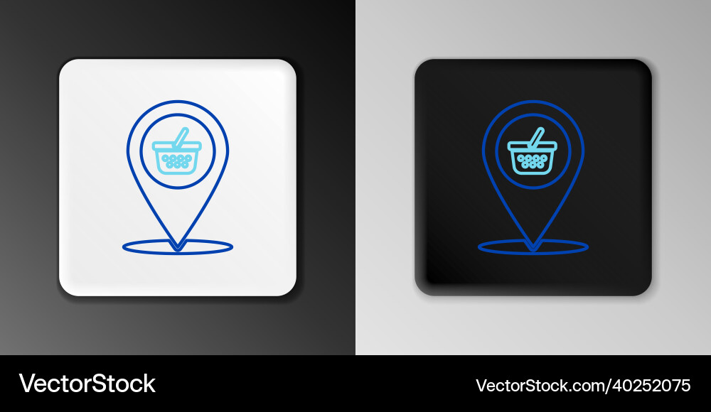 Line map pointer with shopping basket icon Line map pointer with shopping basket icon vector image