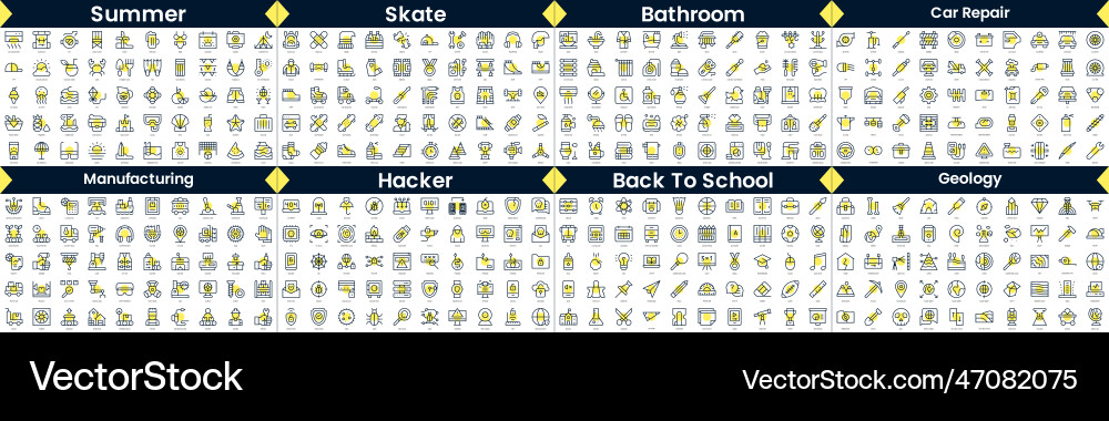Linear style icons pack in this bundle include vector image