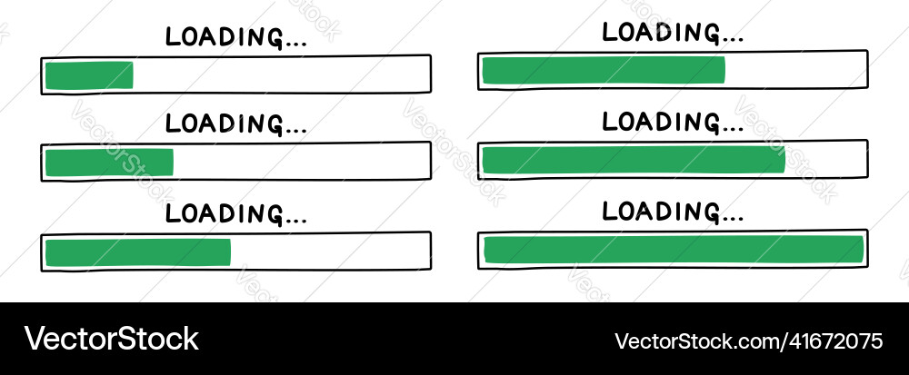 Loading bar sketch speed line icon in doodle Loading bar sketch speed line icon in doodle vector image