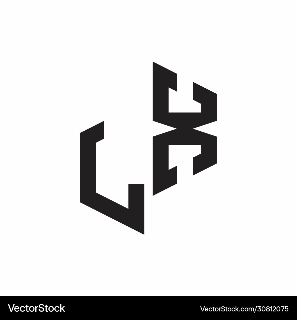 Lx initial letters logo monogram with up to down vector image