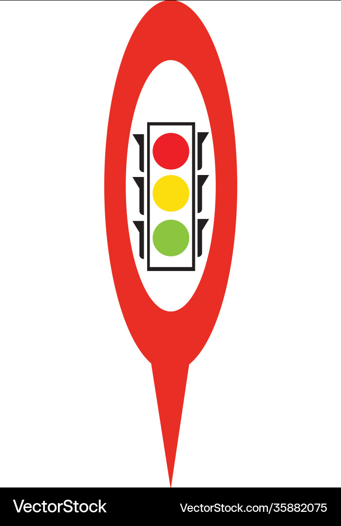 Map pointer traffic light signal - icon Vector Image