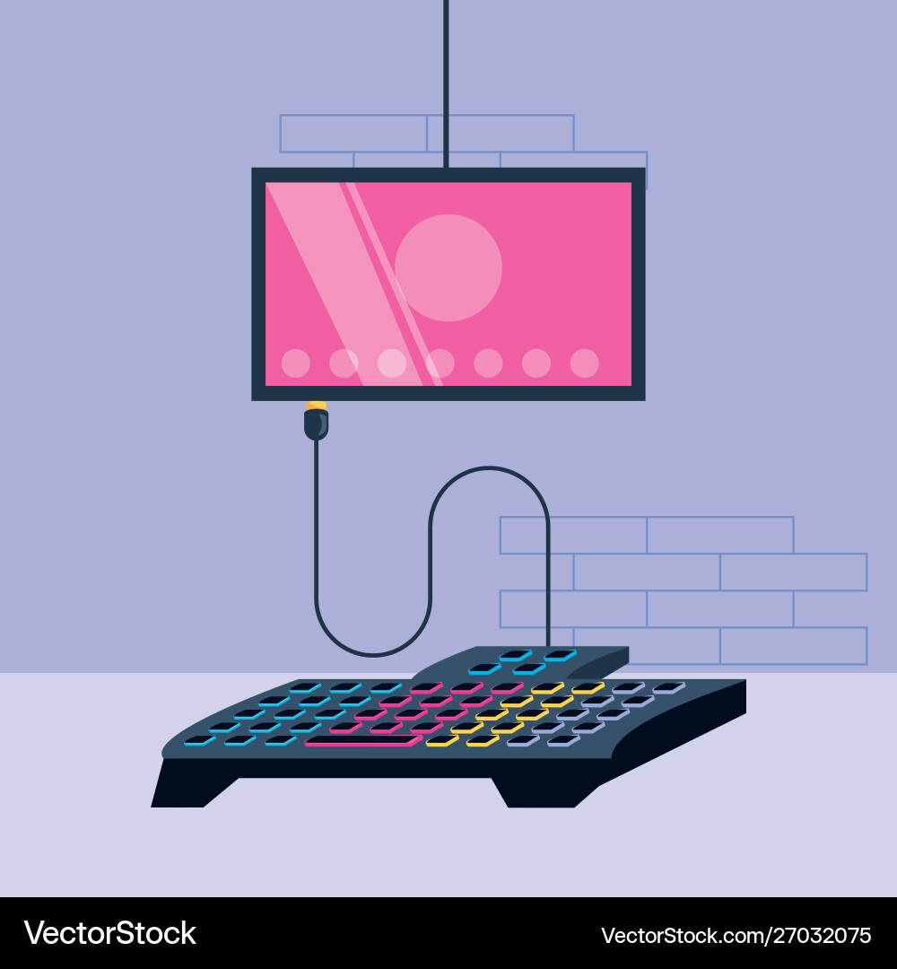 Media player display with audio console technology vector image