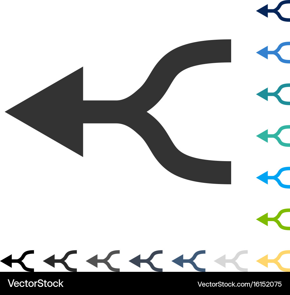 Merge Arrow Icon - Left vector image