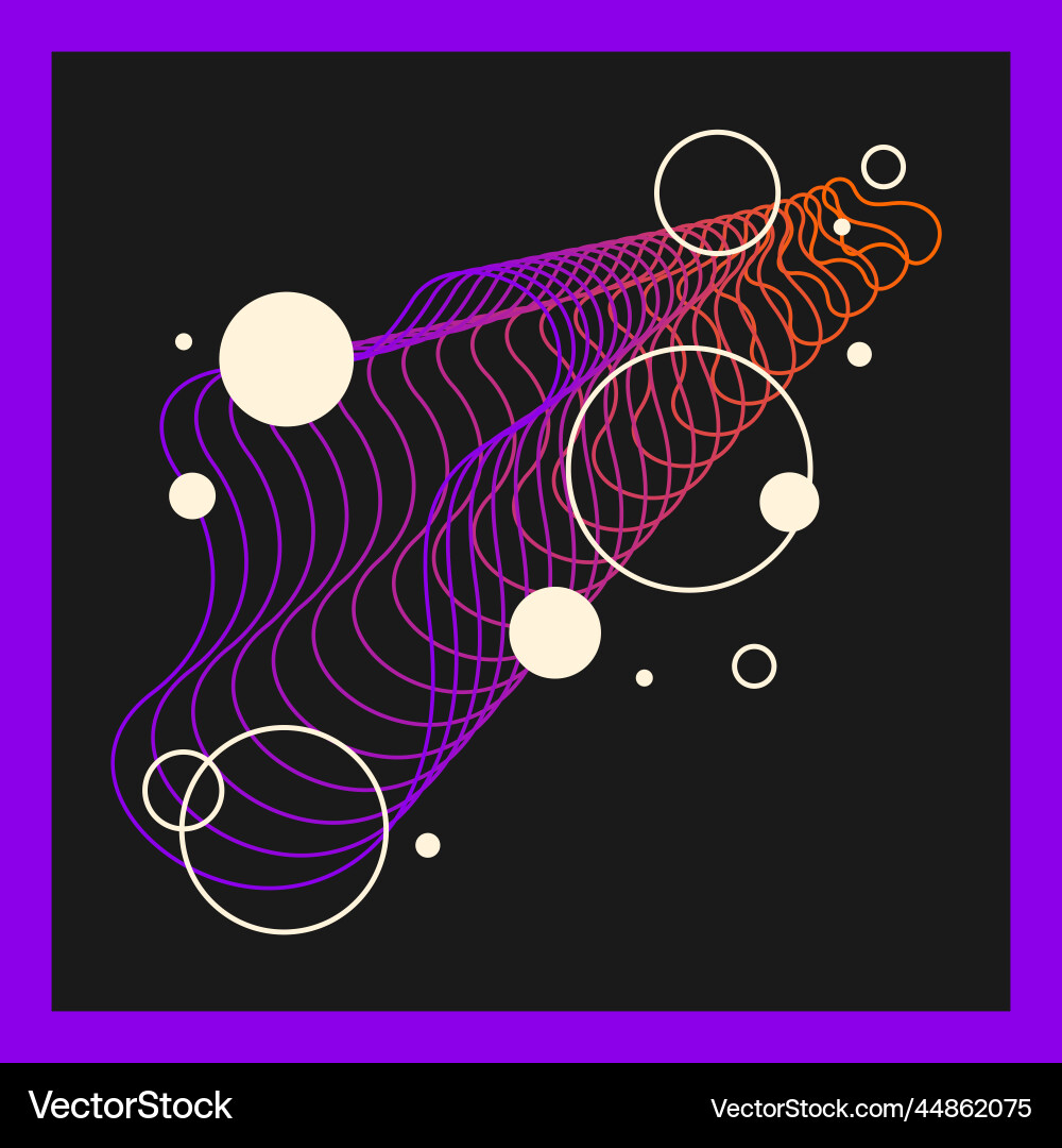 Modern abstract elements with dynamic waves vector image