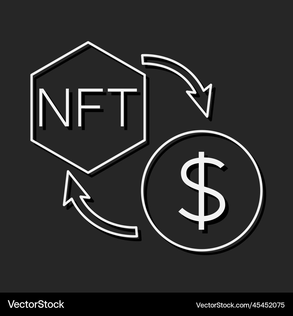 Nft coin line icon unique token and blockchain Nft coin line icon unique token and blockchain vector image