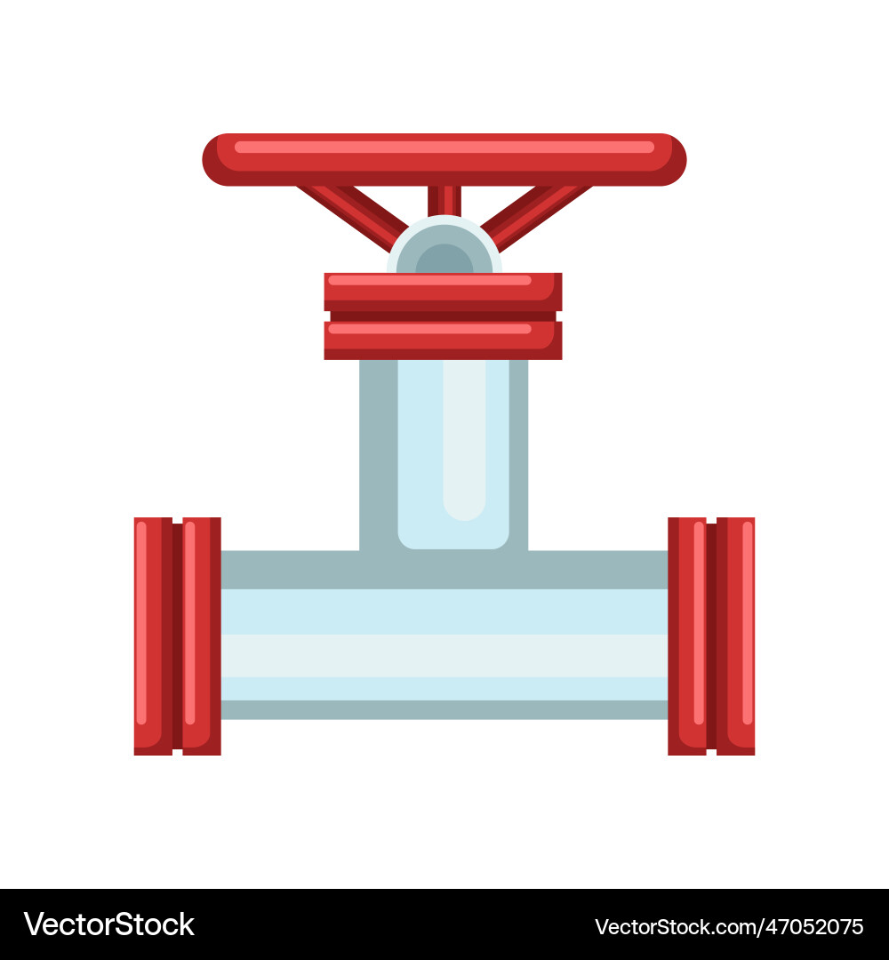 Pipe with valve side view Pipe with valve side view vector image