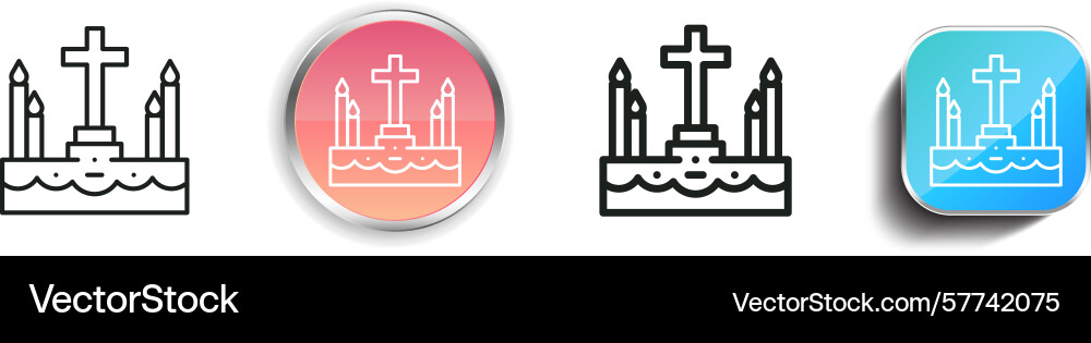Procession icon thin linear regular and button Procession icon thin linear regular and button vector image