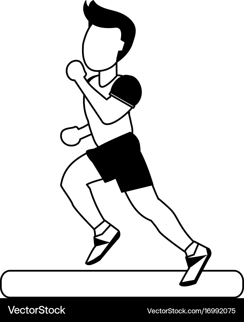 Running man avatar sideview icon image vector image