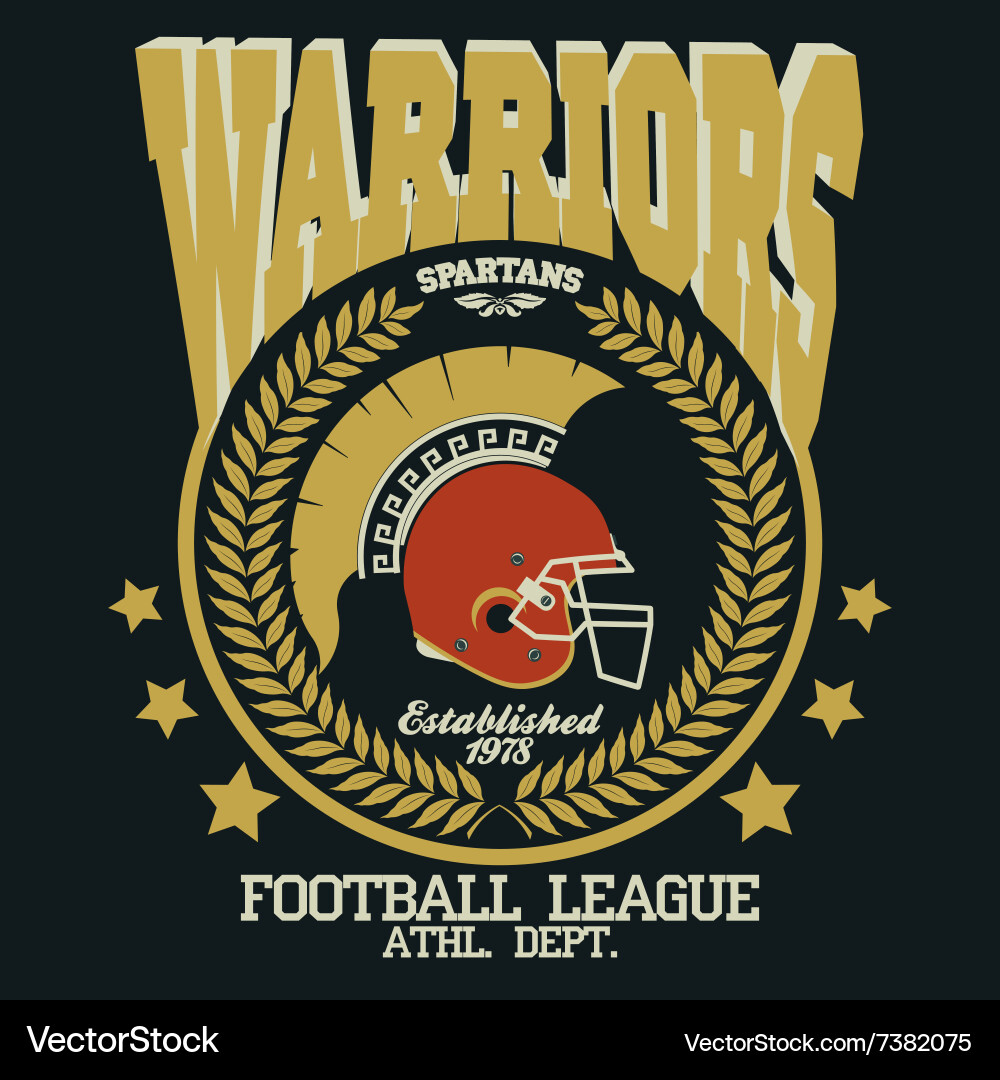 Spartan Warrior Football Emblem Vector Image