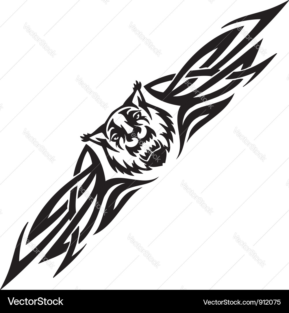 Tiger and symmetric tribals vector image