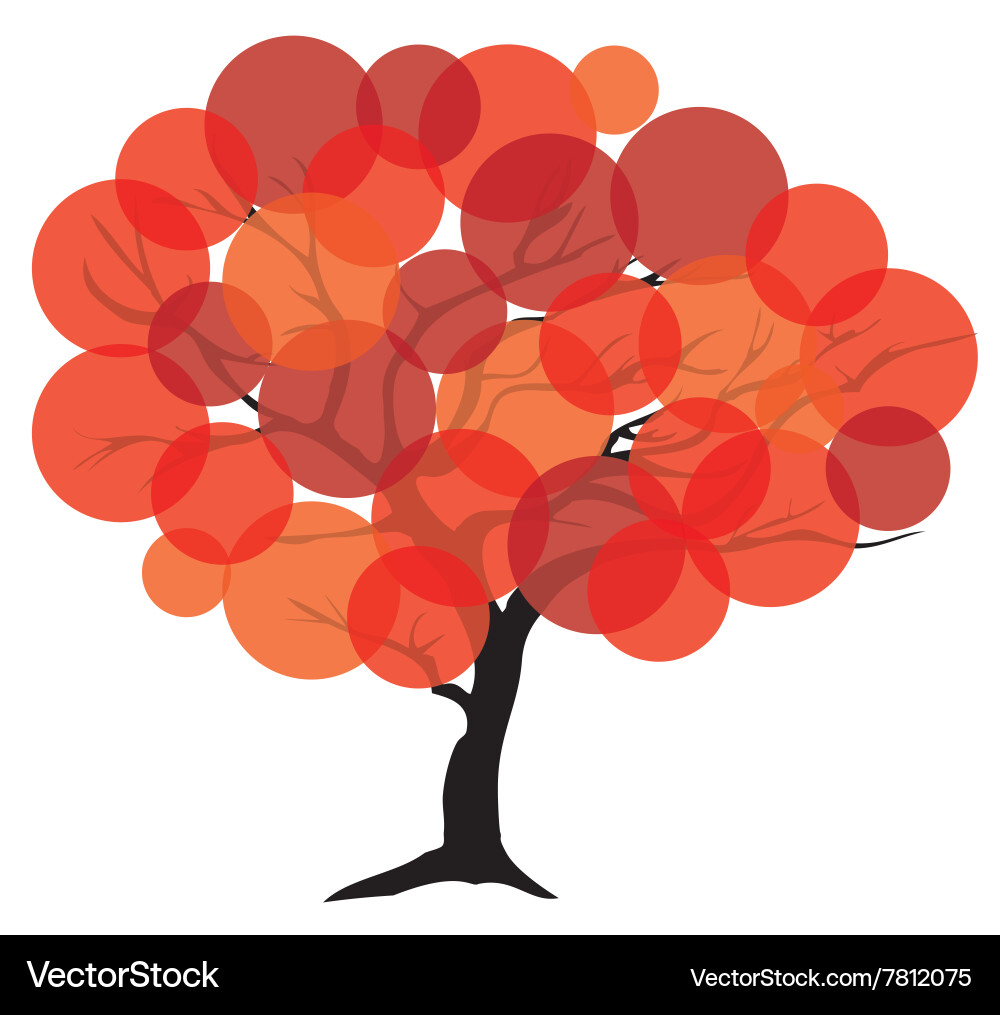 Tree color red vector image