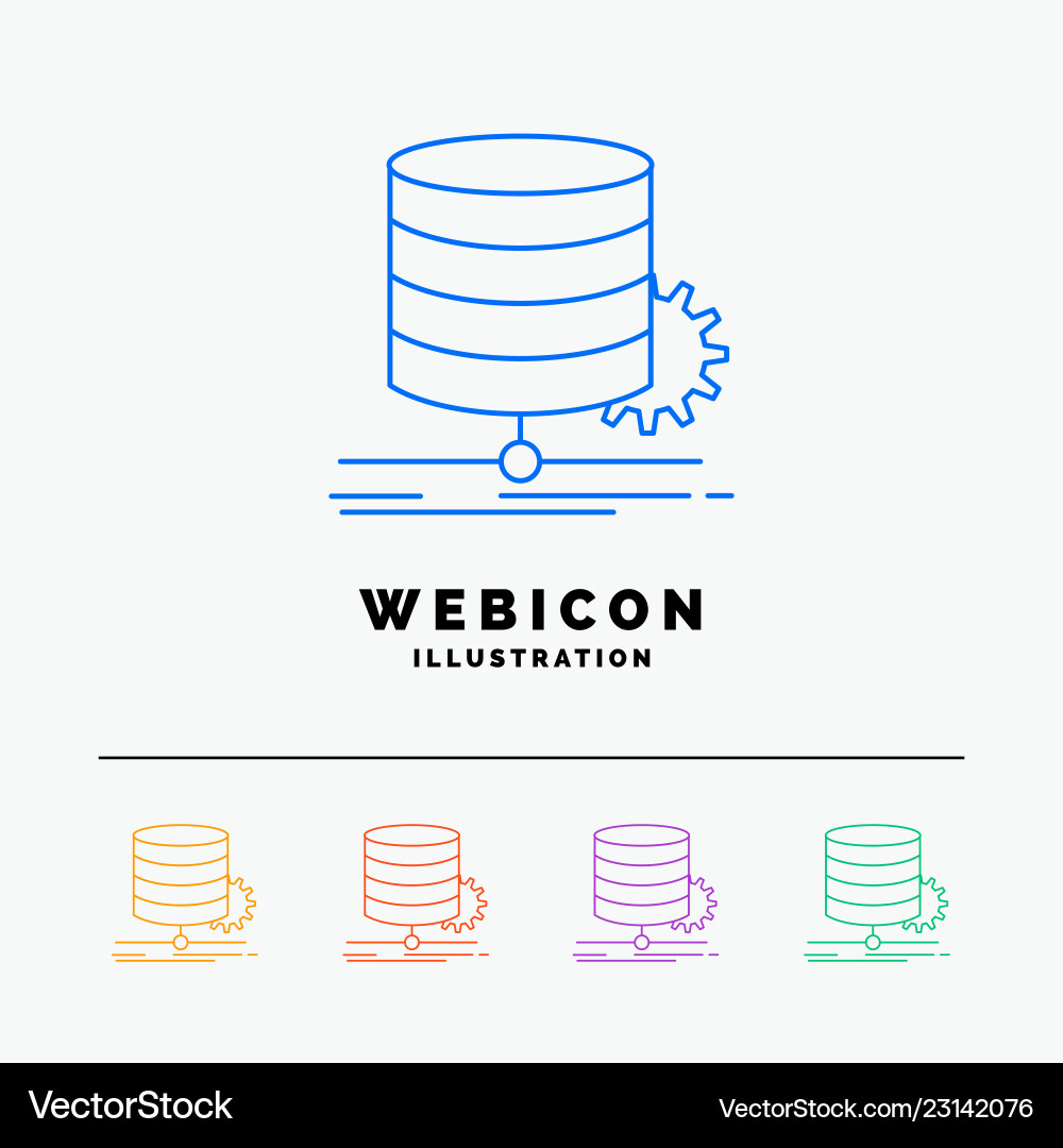 Algorithm chart data diagram flow 5 color line Algorithm chart data diagram flow 5 color line vector image
