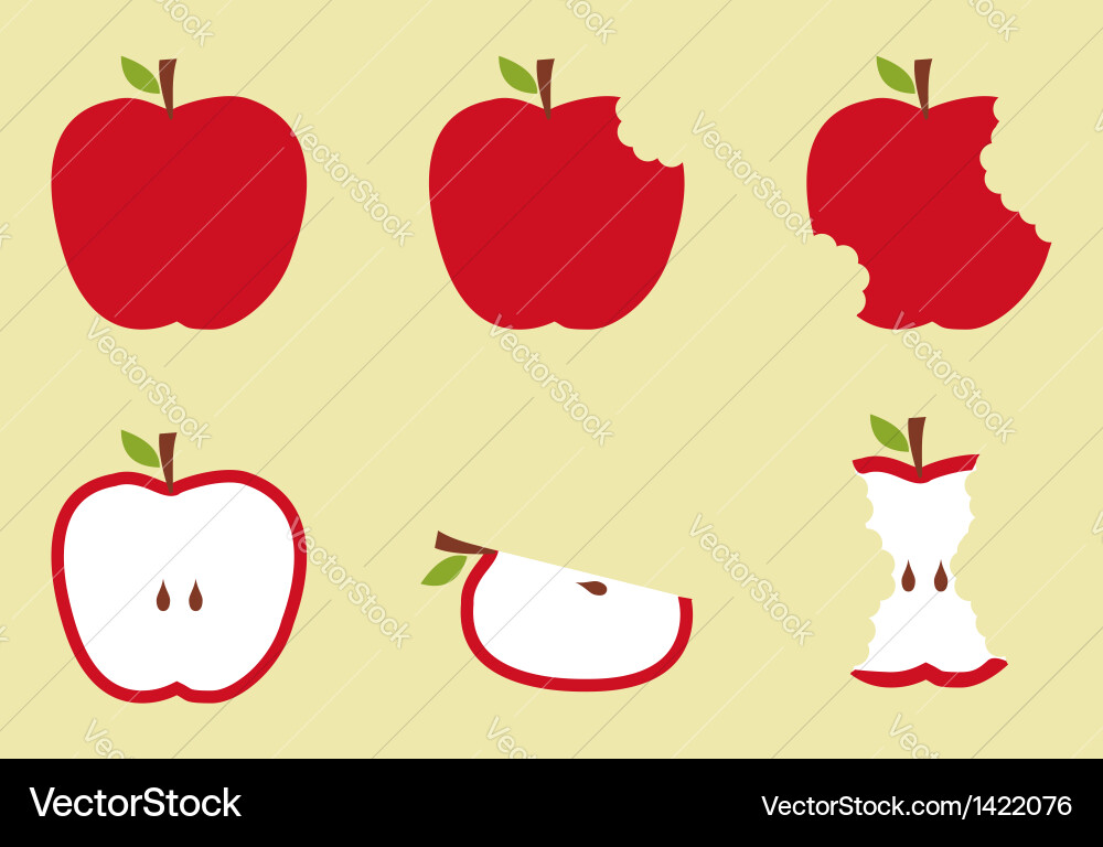 Bitten Apple Sequence Vector Image
