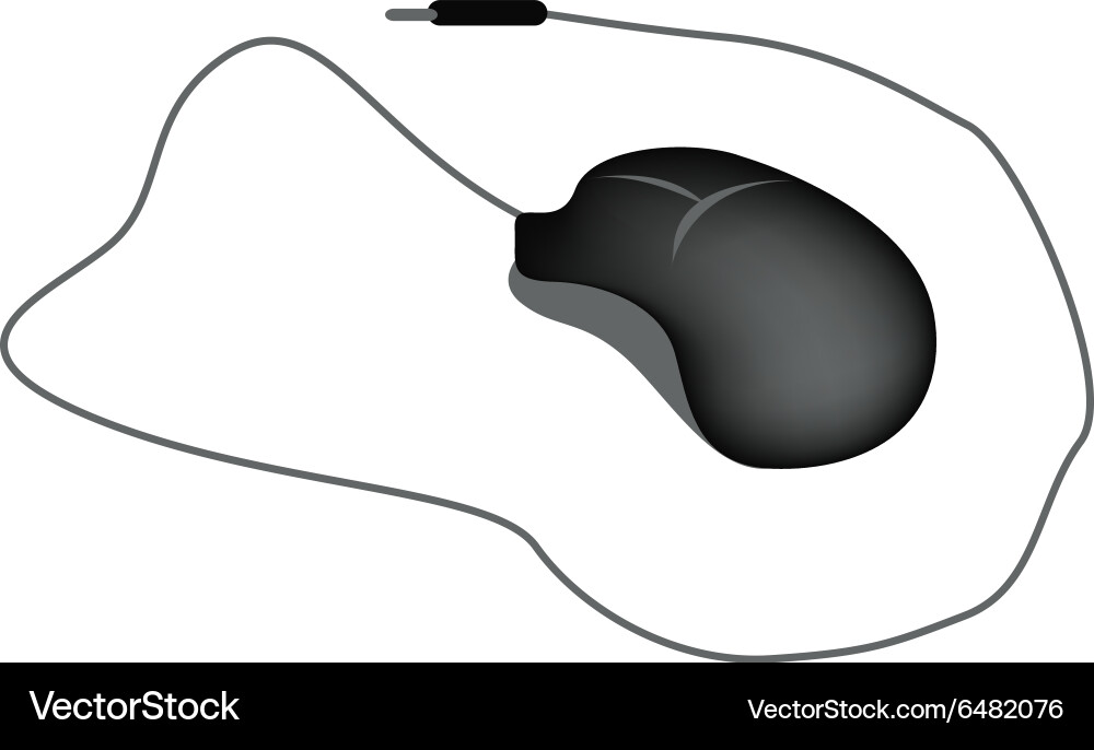 Black computer mouse on a white background Vector Image