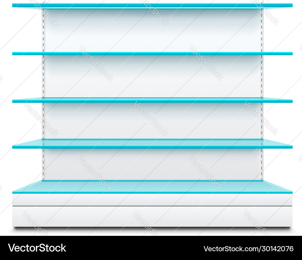 Blue glass shelves Blue glass shelves Vector Image
