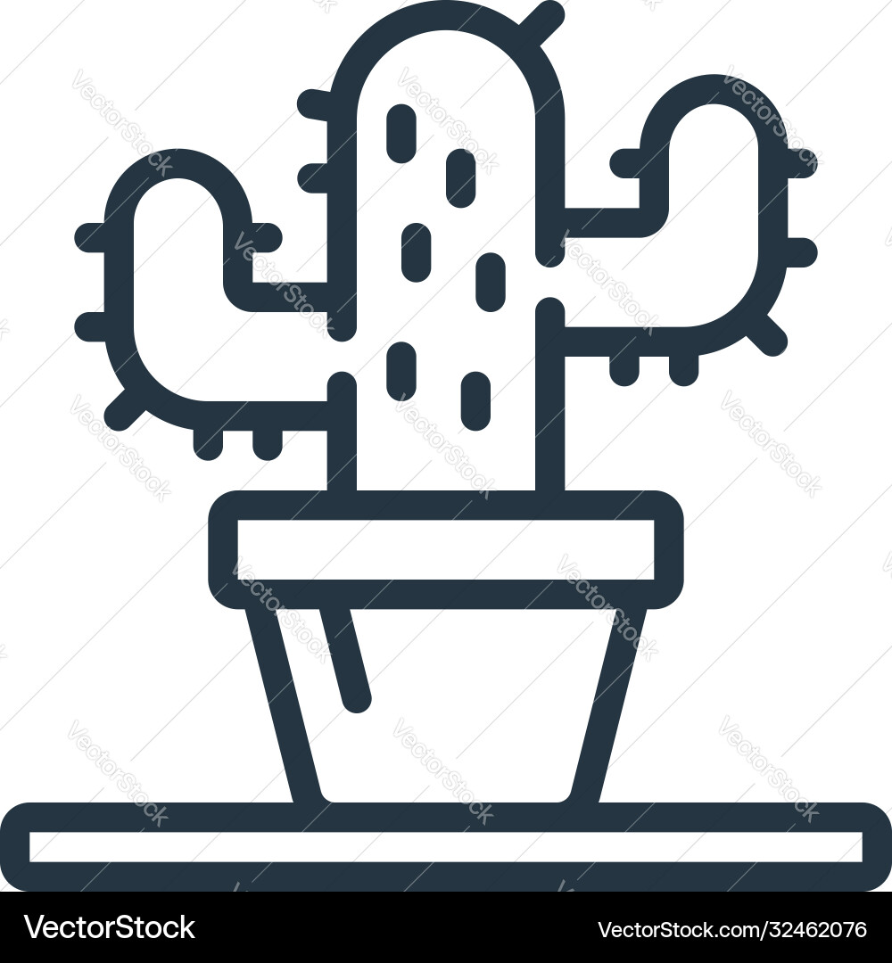 Cactus icon editable stroke linear Cactus icon editable stroke linear Vector Image